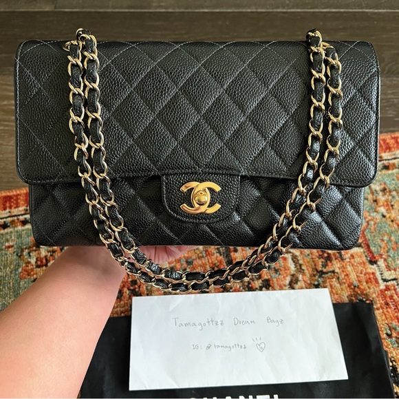 CHANEL Handbags - Chanel Classic Vintage Medium Caviar Double Flap Bag